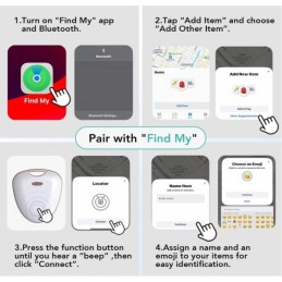 Key Finder FM-W1 Проследяване на багаж, Проследяване като Airtag Работи с Find My (само за iOS), MFi Certified